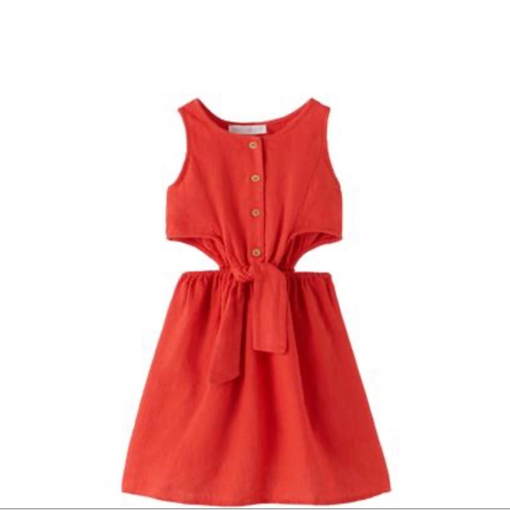 Zara girl cut out linen dress